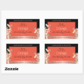 Hübsche Blumenproduktkennzeichnungen Orange Rote R Rechteckiger Aufkleber (Blatt)