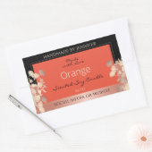 Hübsche Blumenproduktkennzeichnungen Orange Rote R Rechteckiger Aufkleber (Umschlag)