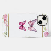 Hübsche Blumenrosa Schmetterlinge iPhone 14 Fall Case-Mate iPhone Hülle (Rückseite (Horizontal))