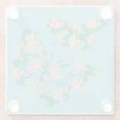 Hübsche Blumenschmetterlinge Glasuntersetzer (Rückseite)