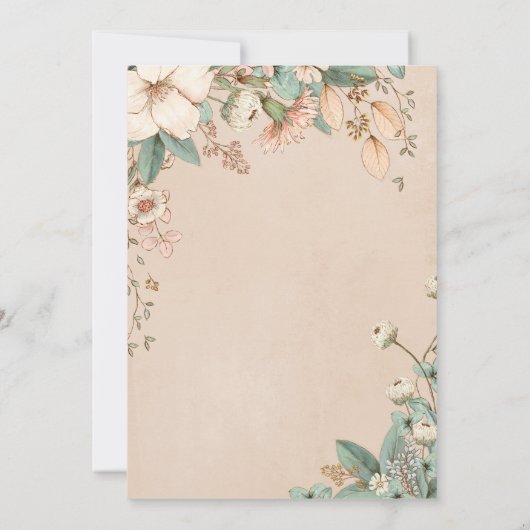 Hübsche Blumenschrift Elegant Gender Neutral Baby Einladung (Rückseite)