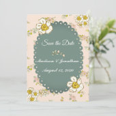 Hübsche Blumenschrift Pastell Pink Romantisch Save The Date (Stehend Vorderseite)