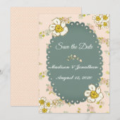 Hübsche Blumenschrift Pastell Pink Romantisch Save The Date (Vorne/Hinten)