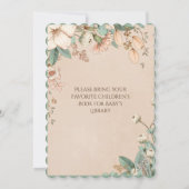 Hübsche Blumenschrift Typografie Modernes Baby Einladung (Rückseite)