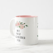 Hübsche Blumensorte Personalisiert Beste Großmutte Zweifarbige Tasse (Vorderseite Links)