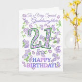 Hübsche Blumenstraube 21. Geburtstagsfeier Karte (Gelbe Blume)
