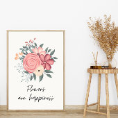 Hübsche Blumenstrauß-Blume sind Glück Poster