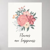 Hübsche Blumenstrauß-Blume sind Glück Poster (Vorne)