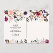 Hübsche Blumenüberdachungskarte Postkarte (Rückseite)