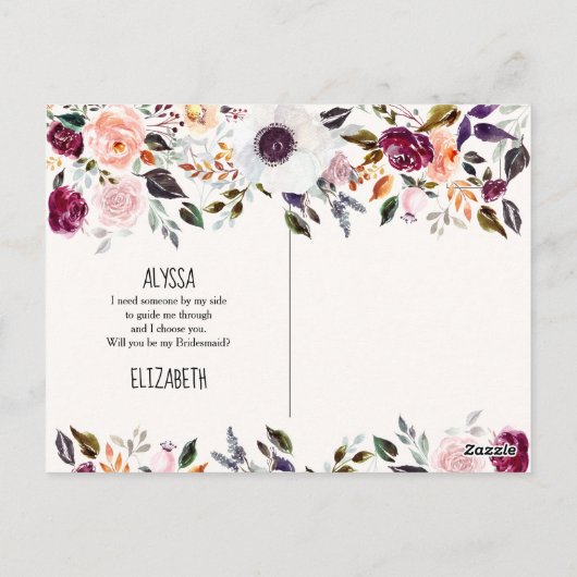 Hübsche Blumenüberdachungskarte Postkarte (Rückseite)