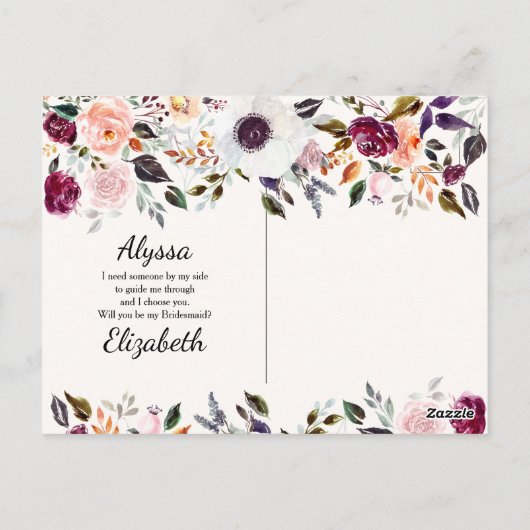 Hübsche Blumenüberdachungskarte Postkarte (Rückseite)