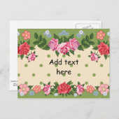 hübsche Blumenvorlage, fertig für die individuelle Postkarte (Vorne/Hinten)