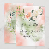 Hübsche Blumenwasser-Hochzeit Save The Date (Vorne/Hinten)