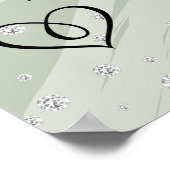 Hübsche Blumenzange Grüne Hochzeit Willkommen Poster (Ecke)