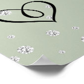 Hübsche Blumenzange Grüne Hochzeit Willkommen Poster (Ecke)