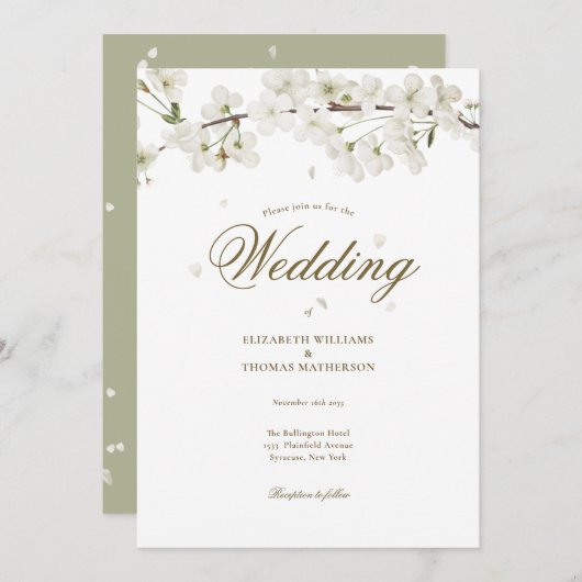 Hübsche Blumenzehen Einladung (Vorne/Hinten)