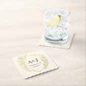 Hübsche Blumenzehen-Wappen Monogram Laurel Wreath Untersetzer (Vor Ort)