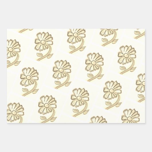 Hübsche Blumenzeichnungen Geschenkpapier Set (Vorderseite 2)