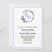Hübsche Blumenzeremonie Mit Monogramm Hochzeit Einladung (Vorderseite)