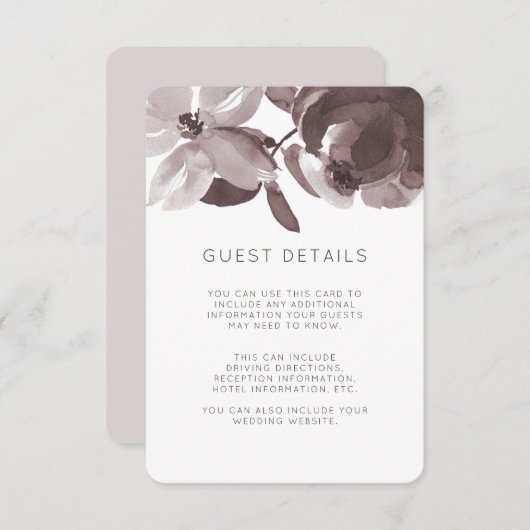 Hübsche Blumenzettel Begleitkarte (Vorne/Hinten)