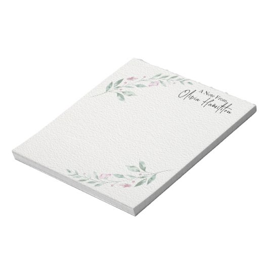 Hübsche Blumenzweigung "A Note From" Notepad Notizblock (Rotiert)
