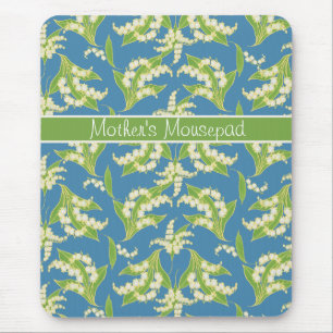 Hübsche Blumige Mauspad: Maiglöckchen, Blau Mousepad