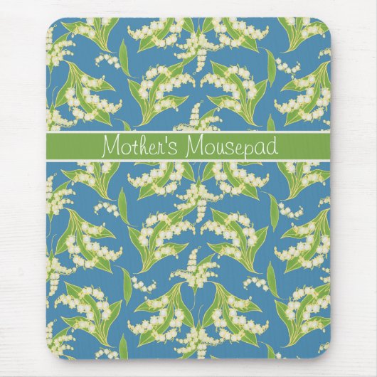 Hübsche Blumige Mauspad: Maiglöckchen, Blau Mousepad (Vorne)