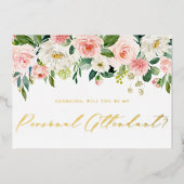 Hübsche Blush-Blume sind meine persönliche Aufmerk Folieneinladung (Vorderseite)