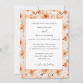 Hübsche Blush Pfirsich Blumen Hochzeit Einladung (Vorderseite)