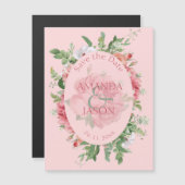 Hübsche Blush Pink Bläschen Hochzeit Sichern Sie d Magnetkarte (Vorne/Hinten)