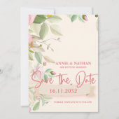 Hübsche Blush Pink Bläschen Hochzeit Sichern Sie d Save The Date (Vorderseite)