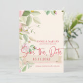 Hübsche Blush Pink Bläschen Hochzeit Sichern Sie d Save The Date (Stehend Vorderseite)