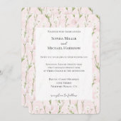 Hübsche Blush Pink Blumenzehen Einladung (Vorne/Hinten)