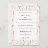 Hübsche Blush Pink Blumenzehen Einladung (Vorderseite)