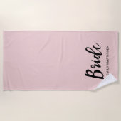 Hübsche Blüte mit Bridropie und Name Strandtuch (Vorderseite)