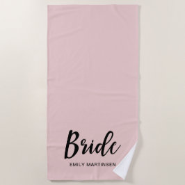 Hübsche Blüte mit Bridropie und Name Strandtuch
