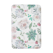 Hübsche Blüte mit Monogramm Bath Mat Badematte (Vorderseite Vertikal)