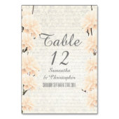 Hübsche Blütenblüte Blume Blüte Hochzeit Tischnummer (Rückseite)