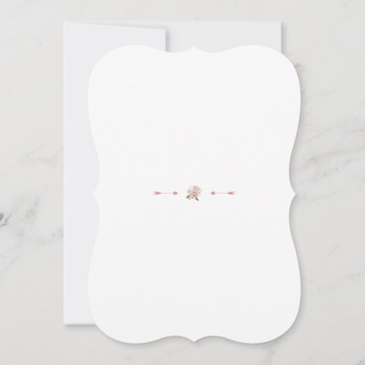 Hübsche Blütenblütenhochzeit in Rosa Einladung (Rückseite)