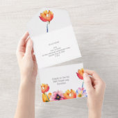 Hübsche Blütenfolder All In One Einladung (Abreißen)