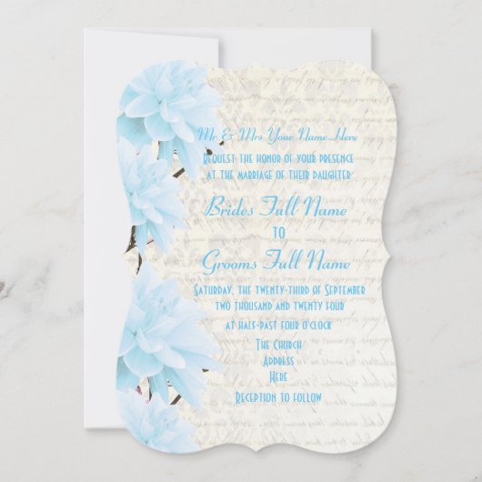 Hübsche Blütenhochzeit Einladung (Vorderseite)