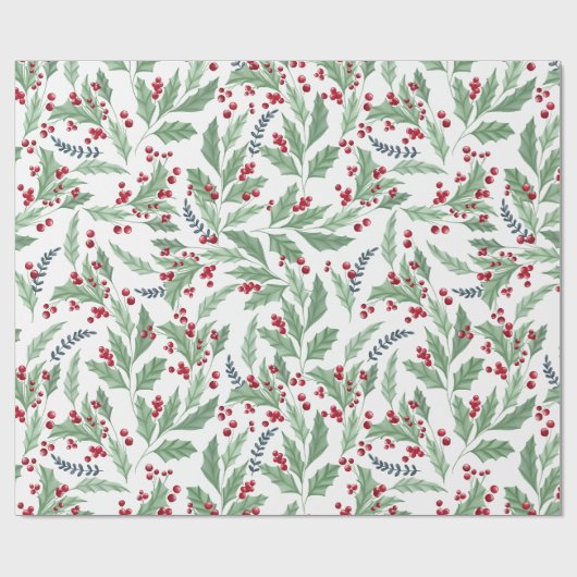 Hübsche Blütenholzbeeren Geschenkpapier (Flach)