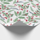 Hübsche Blütenholzbeeren Geschenkpapier (Ecke)