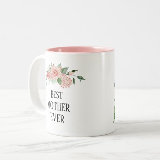 Hübsche Blütenmutter Zweifarbige Tasse (Vorderseite Links)