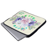 Hübsche Blütenpastel Laptopschutzhülle (Vorne Knopf)