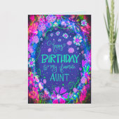 Hübsche Blütenpink Lieblings-Tante Geburtstag Karte (Vorderseite)