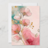 Hübsche Blütenpinsel-Girl-Babydusche Einladung (Rückseite)