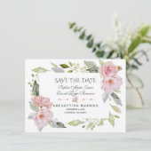 Hübsche Blütenrosa Blütenhochzeit rettet das Datum Save The Date (Stehend Vorderseite)