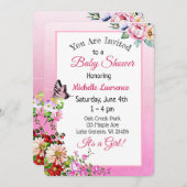 Hübsche Blütenschmetterlingswache Einladung (Vorne/Hinten)