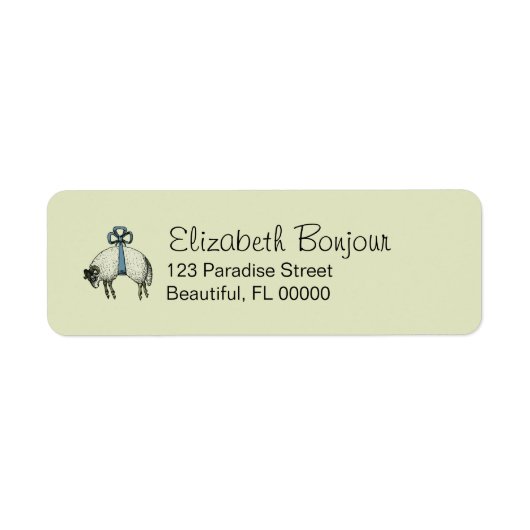 Hübsche Bogen-Schafe DESIGNOPTIONEN ~30 Etiketten (Vorne)